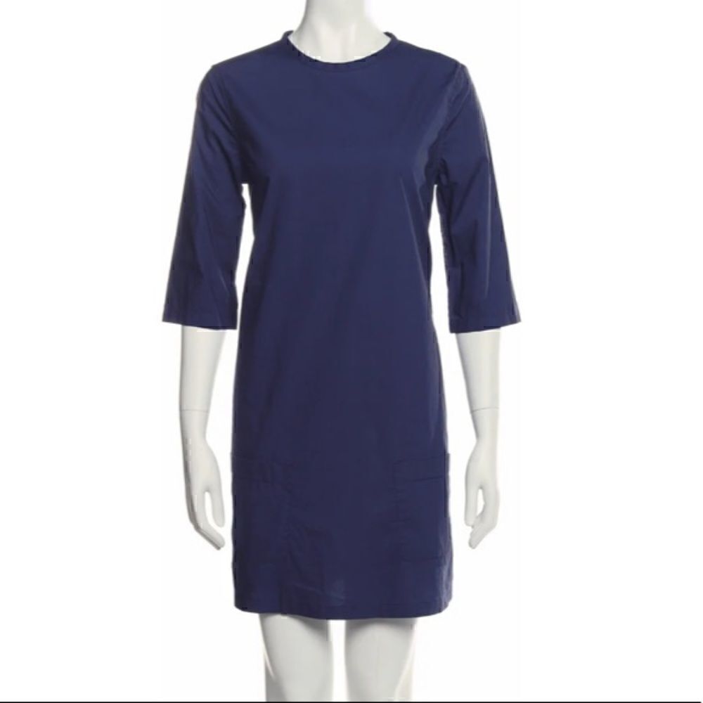 Equipment Femme Navy Crew Neck Dress
